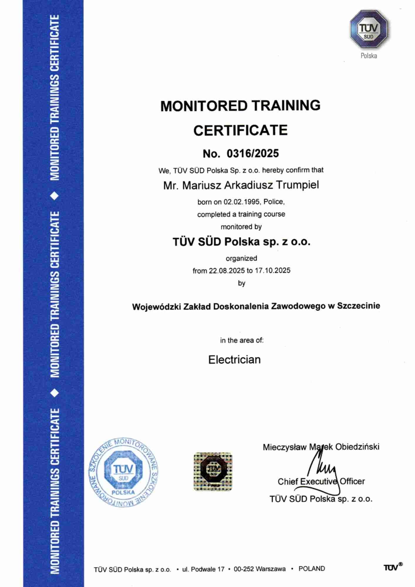 TÜV SÜD - Electrician